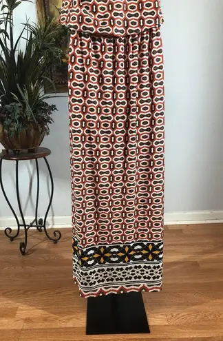 Magic  Maxi Dress Women Small Red Geometric Sleeveless Stretch Boho Casual - Image 6