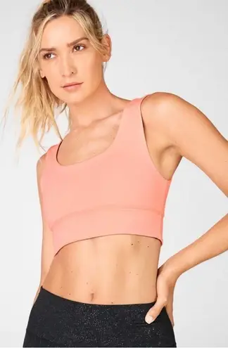 Fabletics Harlow Reversible Shimmer Black Coral Sports Bra M