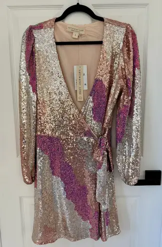 Saltwater Luxe NWT Sequin Wrap Dress Long Sleeve Anthropologie