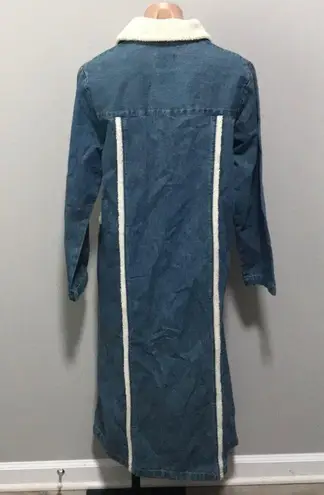 Blue J. Denim Jean Sherpa Vintage Trench Coat Size M
