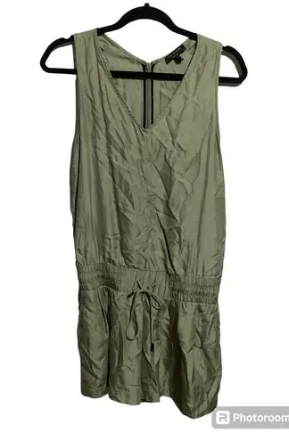 Rag and Bone  Elsa 100% Silk Sleeveless Green Romper Elastic Waist 0