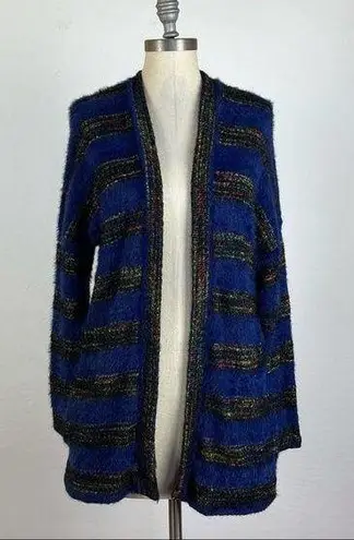 Modcloth  Fuzzy Stripe Open Front Cardigan