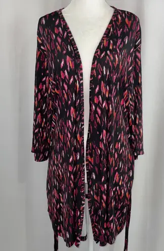 5 TWO 3 New Robe Cardigan Lightweight Knit Kimono Jacket Black Pink