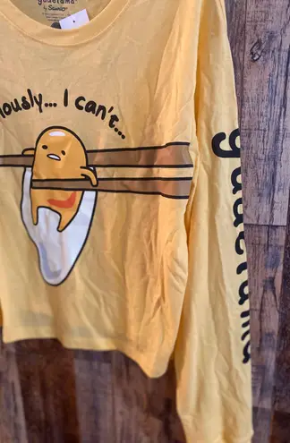 Sanrio NWT Gudetama by  women's long sleeve T-shirt yellow size XL Q29