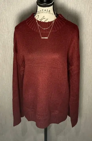 Elegant Maroon Oversized Sweater Size Medium Red