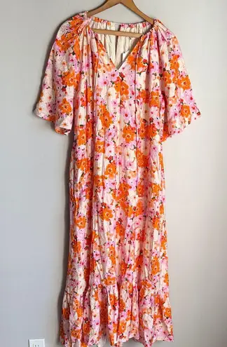 NEW Ivy City Co HAVEN MAXI DRESS Medium Orange