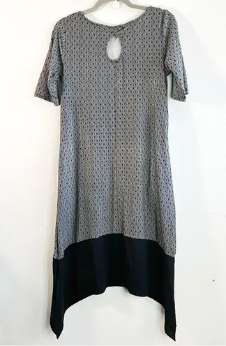 Cuddl Duds Dress Black & White Flexwear Rainbow Hem Lounge Wear Sz S GUC