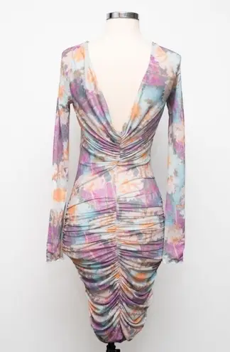 Rotate. NWOT. Ulla Ruched Long Sleeve Dress Purple Size 0