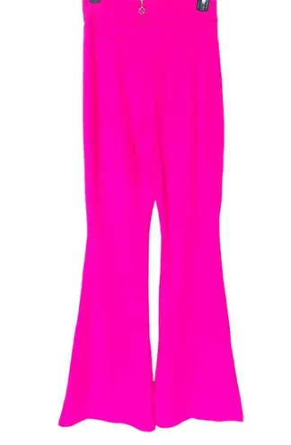 Nookie  Illusion Flare Pant Barbie Pink SMALL Stretch High Rise Slimming Neon NEW