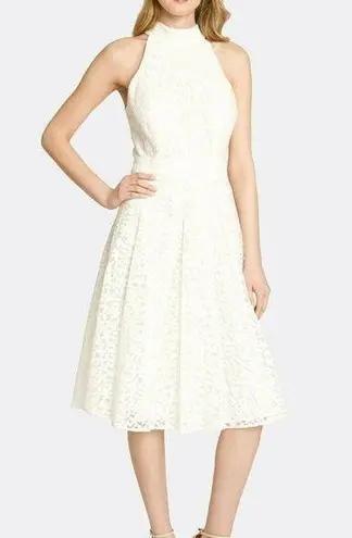 Tahari NEW by ASL Mock Neck Dress with Flare Skirt Ivory Womens Size 10