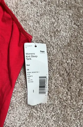 Joe Boxer NWT Vintage  Red Knit Winky Smiley Face Sleep Tank.   Size Small thumbnail 3