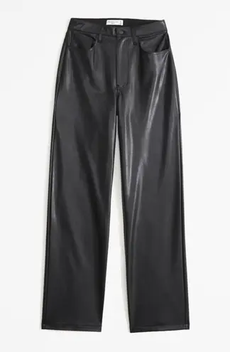 Abercrombie & Fitch EUC  Vegan Black Leather 90s Straight Pant High Rise Size 29