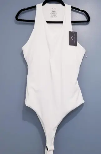 Klassy Network White Bramisuit One Piece Racer Back Backless Bodysuit Size undefined