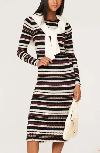 Adam Lippes Striped Midi Sweater Dress SMALL Ribbed Bodycon Y2K $300
