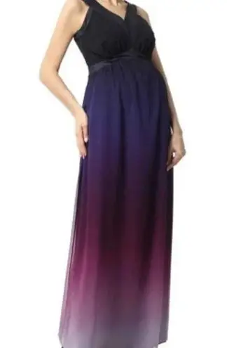 Kimi+Kai Maternity "Valencia" purple Ombre Maxi Dress Small Size undefined