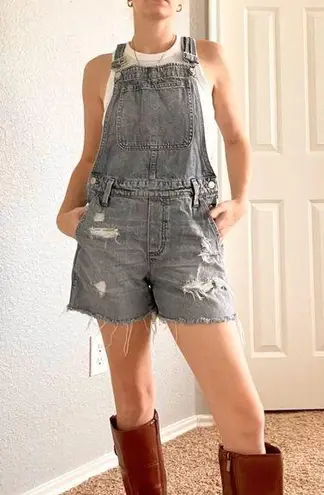 Madewell  Distressed Jean Overall Shorts