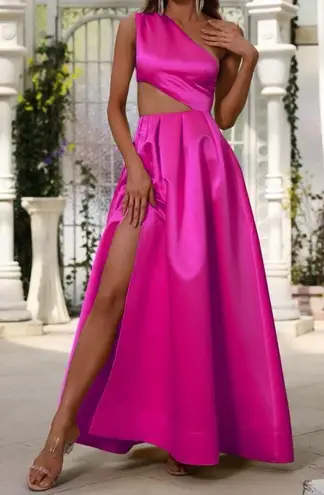 Boutique Pink Cutout Prom Dress 