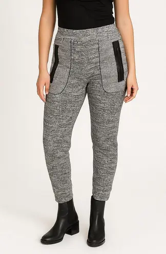 Sachin + Babi Tweed Flat Front Pants Cream Black Women’s Size 4 Zip Pocket Slim