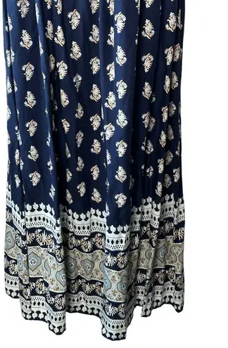 Lascana Navy Blue Patterned Spaghetti Strap Maxi Women's Size 8 New