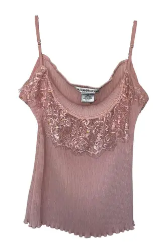 Vintage Alexandra Rossati pink tank top women's size large y2k coquette girly