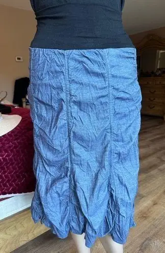 NWOT Surrealist MIDI Draped Stretching Skirt Blue Size S (1)