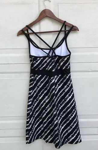 Soybu Women’s Dress Tahiti Black White Tie Dye Straps Strappy Medium
