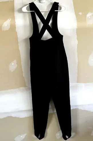 Vintage Nils Snow Ski Bib Pants Stirrup Overalls Schoeller Winter Black XSmall Size XS