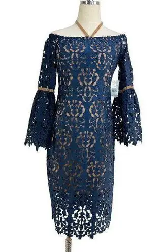 Alexia Admor Alexia Admore Off The Shoulder Lace Dress Navy Blue