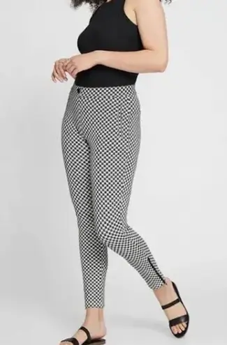 Betabrand Medium Long Skinny Leg Pencil Dress Pants Yoga Catstooth Black White
