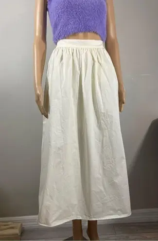 Renouveau Boho Midi Skirt Elastic Waist Side Pockets Sie XS/S Cream Beachy