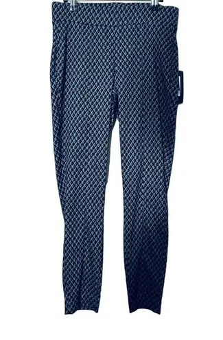 NYDJ Charcoal Diamond Printed Tummy Control Pull-On High Rise Pants Size 2 NWT