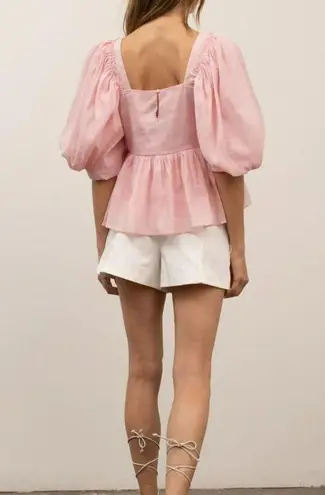 Moon River   Pink Peplum Top