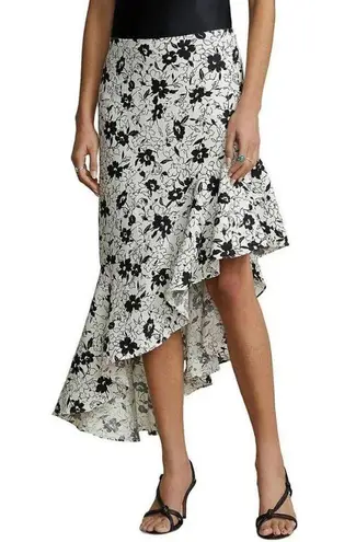 Polo NWT Ralph Lauren Floral Ruffled Asymmetrical Linen Skirt