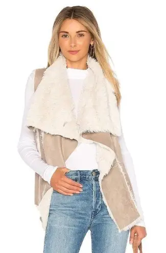 Cupcakes and Cashmere REVOLVE Faux Fur Arden Suede Vest Toffee CH301620 Tan