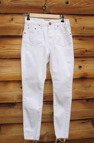 One Teaspoon  High Waist Freebird II White Skinny Jeans