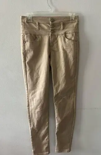 Tinseltown  Pants Women’s 3 Khaki Denim Couture Skinny Khakis High Rise Tan