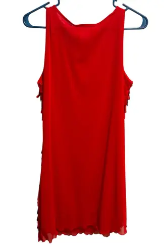 Jerry Beck Beaded Sequin Flapper Roaring 20s Gatsby Dress M Art Deco Style Red Size M