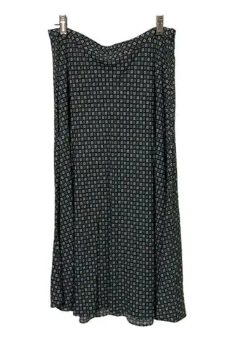 J. Jill Green Floral Print Midi Skirt & Matching Blouse Womens Size Small Career