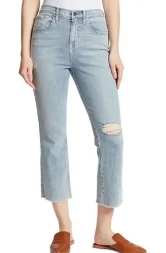 Ella Moss High Waist Crop Flare Distressed Blue Jeans Size 25