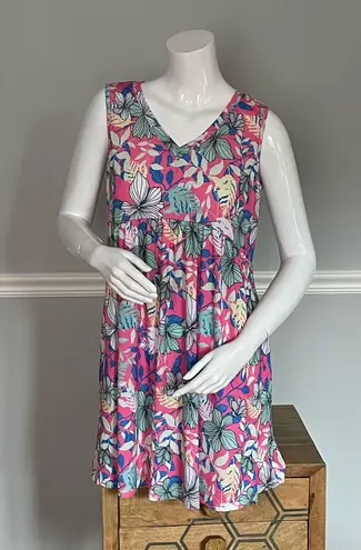 Honey Me Pink Floral Sleeveless Dress Women’s Size Small