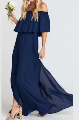 Show Me Your Mumu Maxi Dress Hacienda Rich Navy Small NWOT