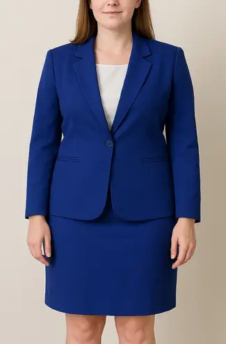 Sag Harbor blue Blazer And Skirt Set Women's Size top 10, skirt size 16