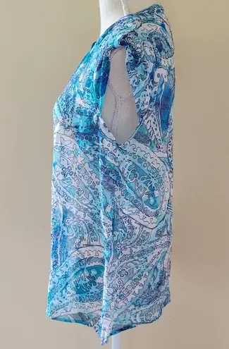 Liz Claiborne  sheer paisley button down size mediu thumbnail 3