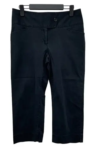 Karen Kane Cropped Career Chino Pants Womens 8 Black Cotton Pockets