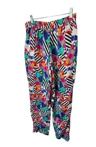 Gay Boyer High Waisted VTG Floral Multicolor Cropped Elastic Band Pants 14 READ