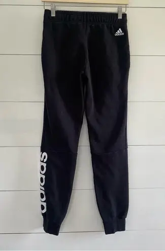 Adidas  Essentials Black White Spellout Linear Sweatpants