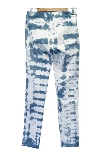 J. McLaughlin  Jeans Shibori Tie Dye Slate Blue & Off-White Skinny Jeans Size 2