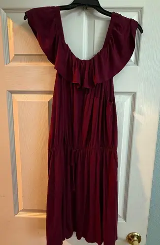 Red Ruffled Ruched Maxi Sundress Size 2X