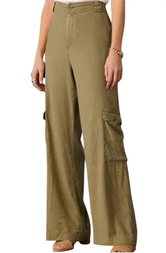 Sundance Willow Timeless Cargo Pants Linen Wide Leg Cedar High Rise Green 14