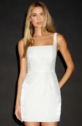 Lulus Gorgeous Aesthetic Ivory Taffeta Sleeveless Mini Dress Size Medium